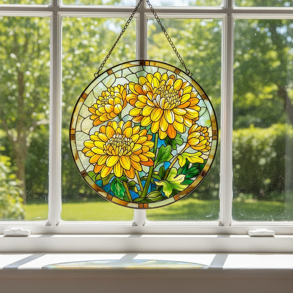 Personalized Birth Flower Name Suncatcher for Mom, Mother’s Day Garden Window Hanging, Birth Month Flower Gift