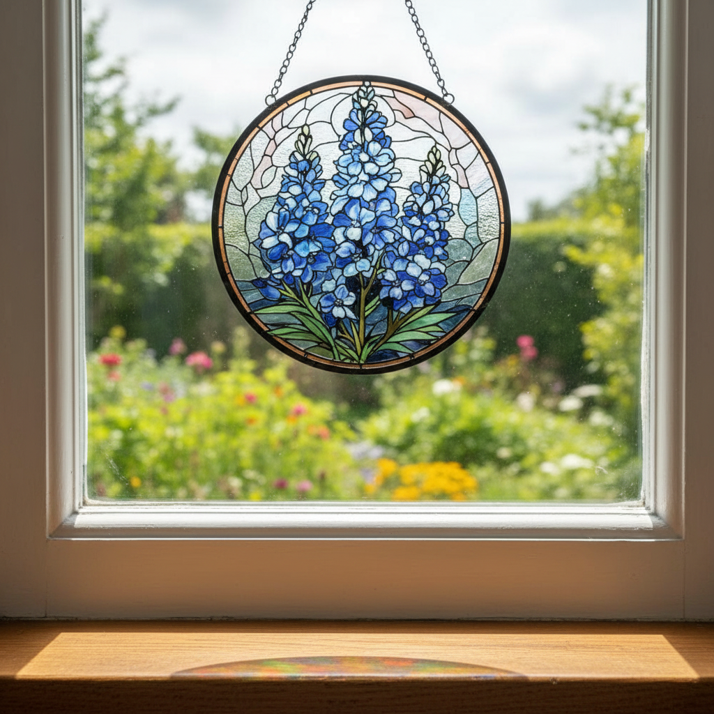 Personalized Birth Flower Stained Glass Round Mini Pill Box with Name and Mirror Birthday Gift for Friends Family