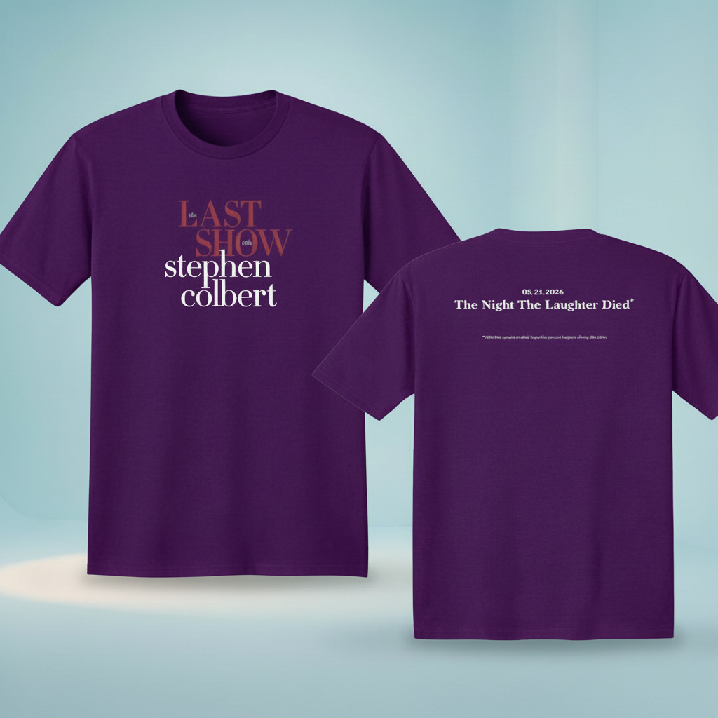 The Last Show with Stephen Colbert 2026 Embroidered Shirt, Funny Talk Show Parody T-Shirt, Late Night Humor Tee, Custom Stitch Meme Shirt, Comedy Fan Gift