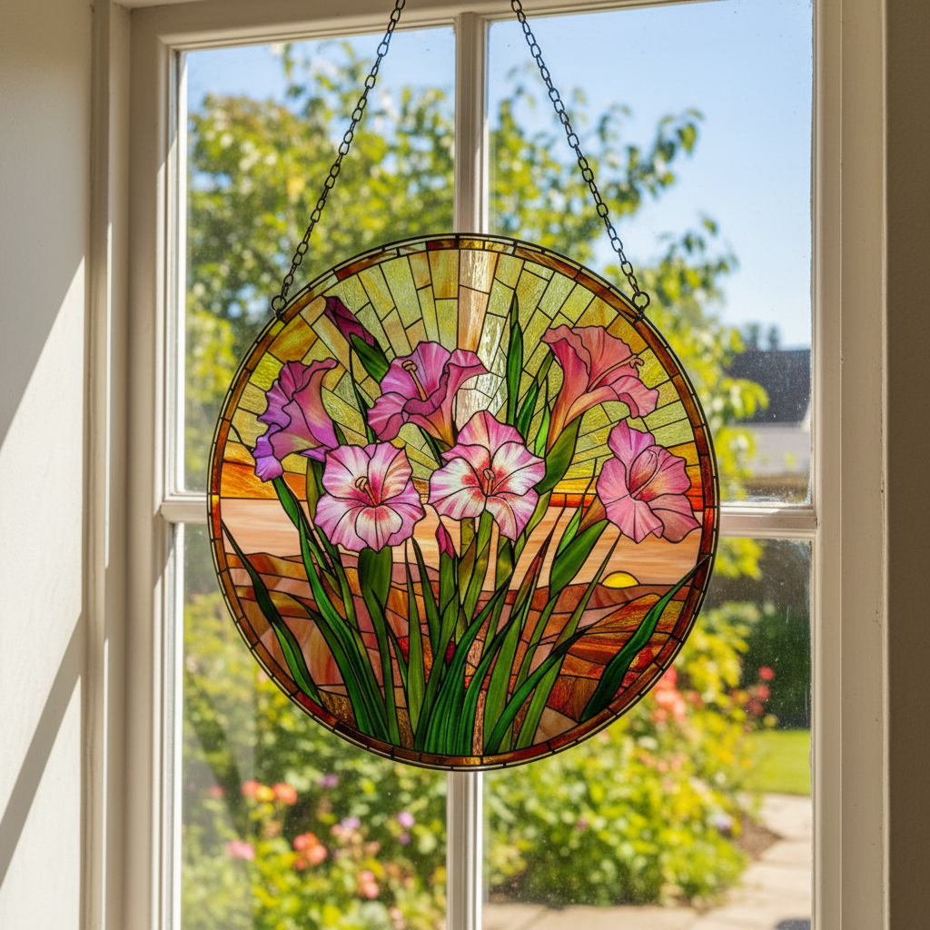 Personalized Birth Flower Name Suncatcher for Mom, Mother’s Day Garden Window Hanging, Birth Month Flower Gift