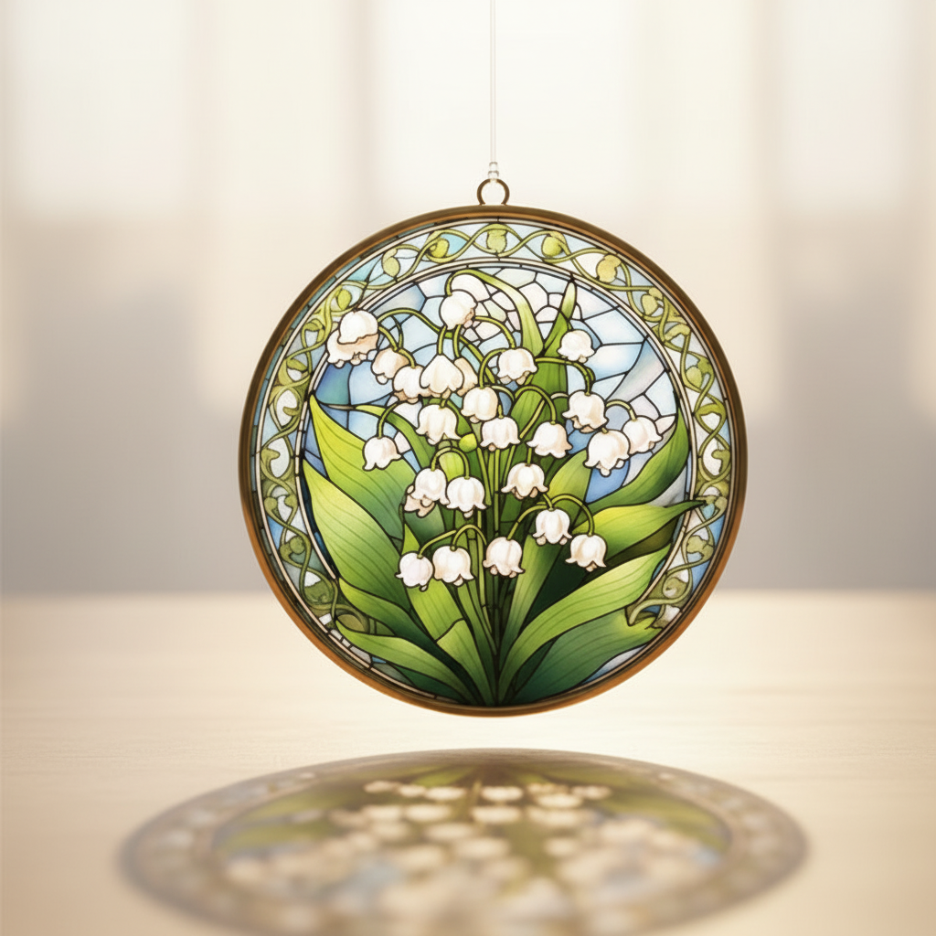 Custom Birth Month Flower Stained Glass Suncatcher Window Hanging, Birth Flower Gift, Mothers Day Gift for Mom, Birthday Gift for Besties