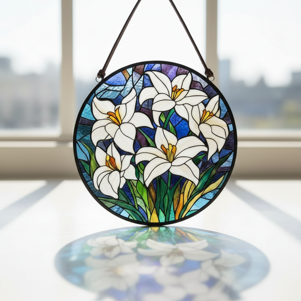 Custom Birth Flower Stained Glass Suncatcher, Custom Grandma's Garden Gift, Floral Window Decor for Home & Mother’s Day, Home Decor