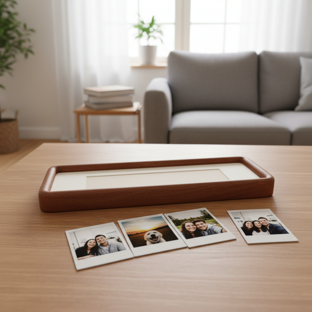 Photobooth Picture Frame, Photo Strip Frame in Solid Wood, Ready to Hang Long Picture Frame for Wall Display, 5.91 x 11.81 Inch