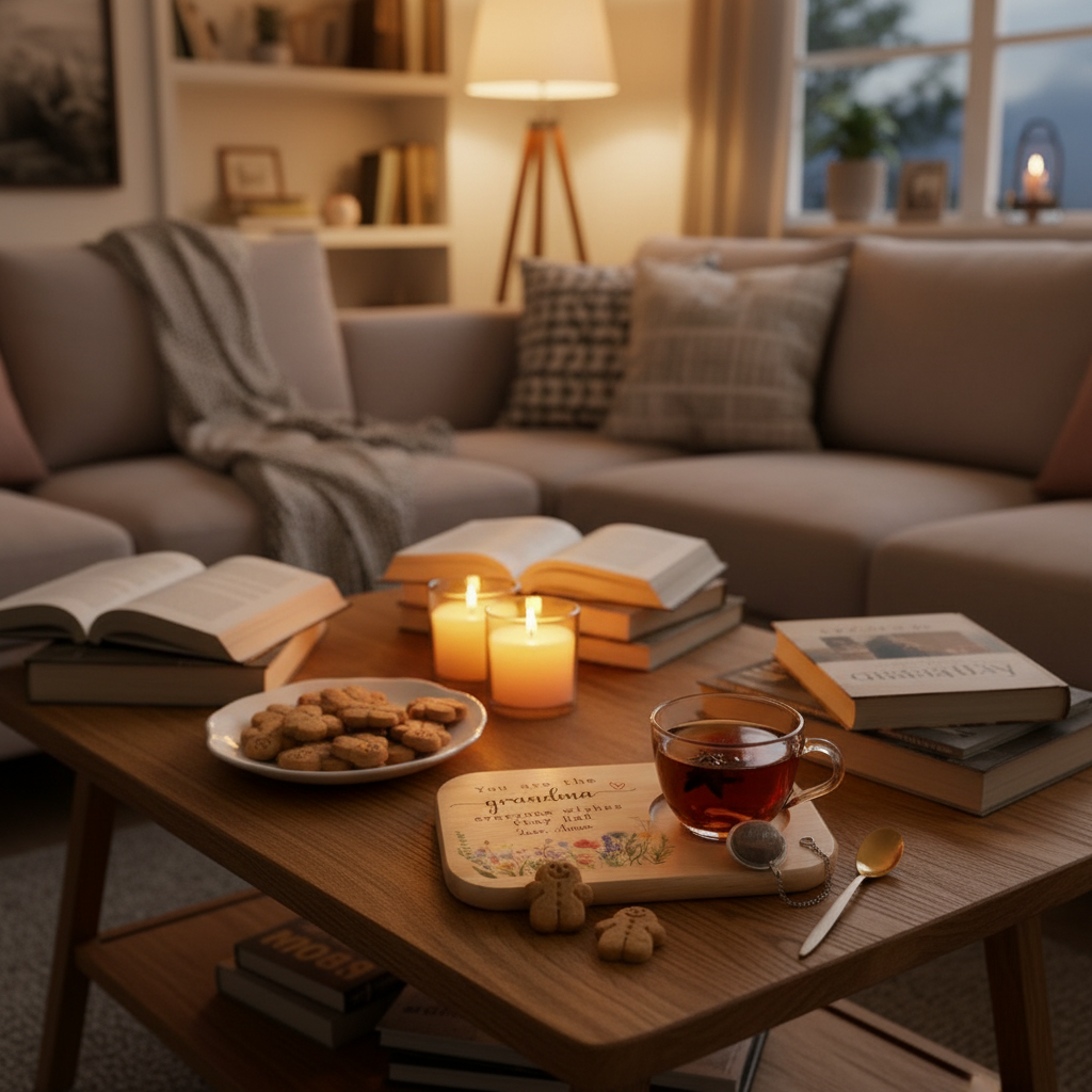 Personalised Grandma Wooden Tea & Biscuit Board - Serving Board - birthday, Christmas gift for gran granny, grandma, nan, nana, nanny, nonna