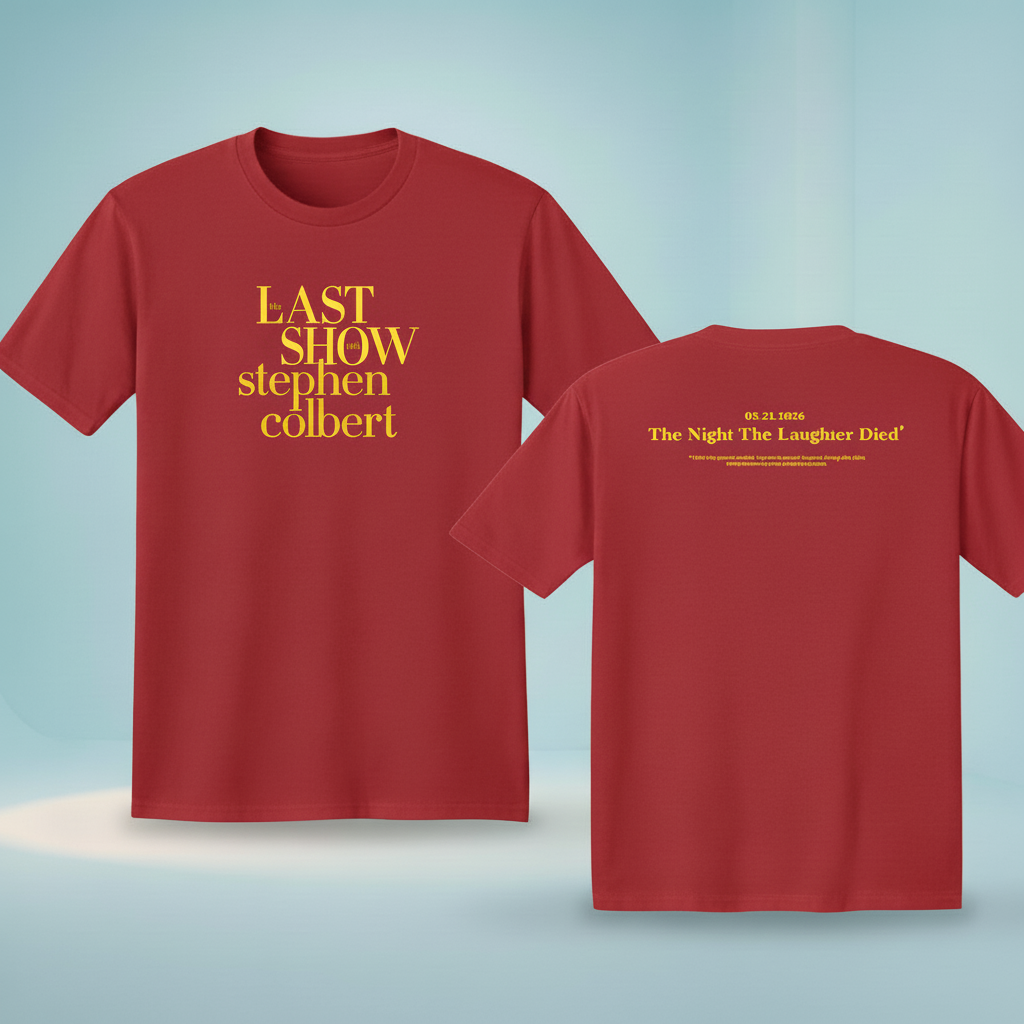 The Last Show with Stephen Colbert 2026 Embroidered Shirt, Funny Talk Show Parody T-Shirt, Late Night Humor Tee, Custom Stitch Meme Shirt, Comedy Fan Gift
