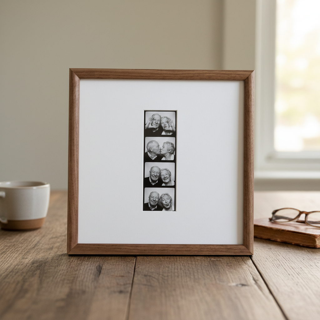 Photobooth Strip Picture Frame Square, Mid Century Retro Style Frame, Photo Strip Display, Vintage Home Decor, Minimalist Interior Accent