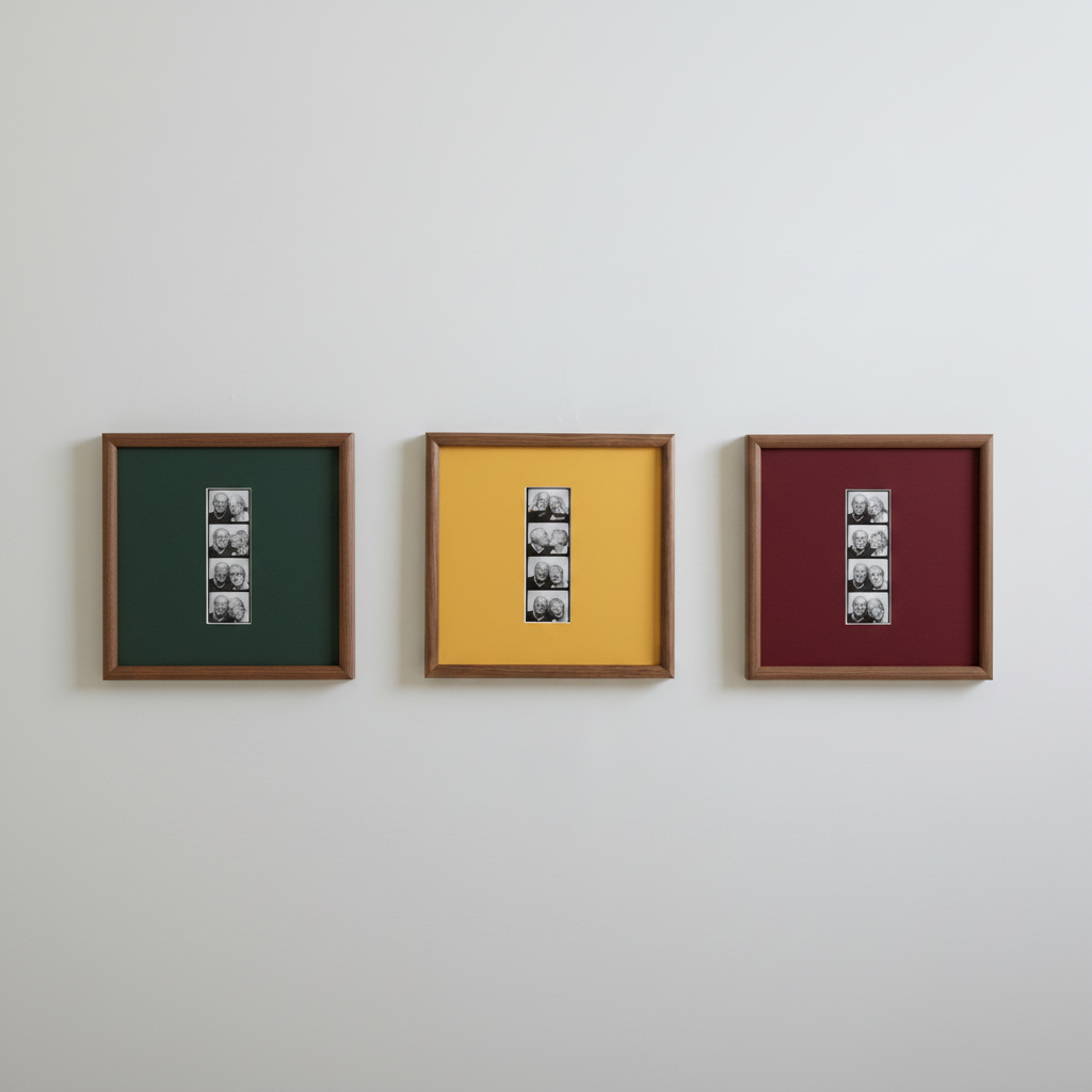 Photobooth Strip Picture Frame Square, Mid Century Retro Style Frame, Photo Strip Display, Vintage Home Decor, Minimalist Interior Accent