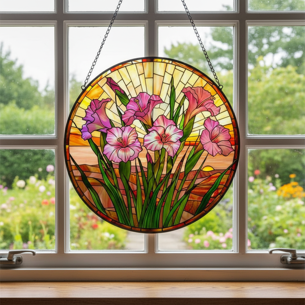 Personalized Birth Flower Name Suncatcher for Mom, Mother’s Day Garden Window Hanging, Birth Month Flower Gift