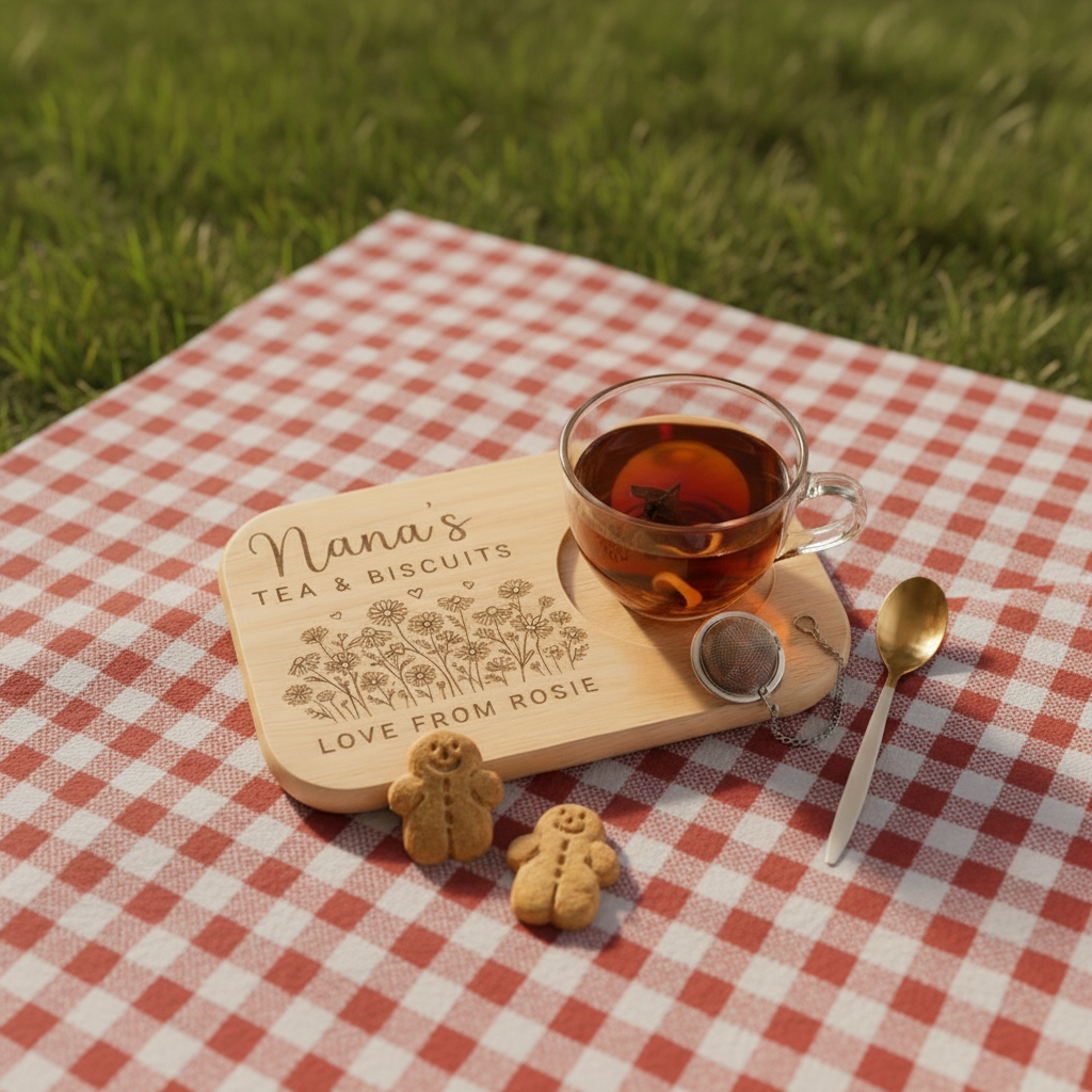 Grandma Gift | Wooden Tea & Biscuits Tray for Nanny, Nana, Nanna, Nonna, Granny, Gran | Mother's Day Gift | Grandma Birthday