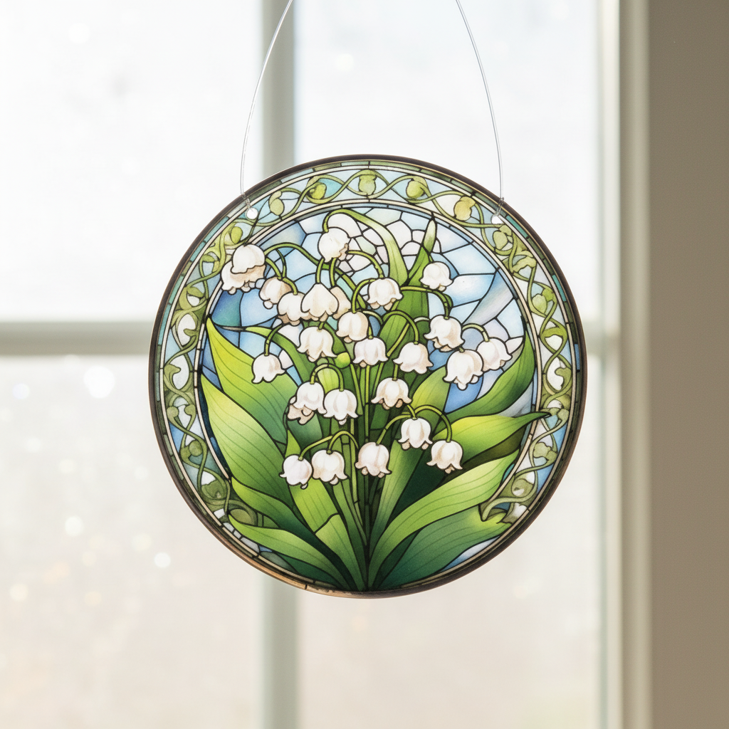 Custom Birth Month Flower Stained Glass Suncatcher Window Hanging, Birth Flower Gift, Mothers Day Gift for Mom, Birthday Gift for Besties