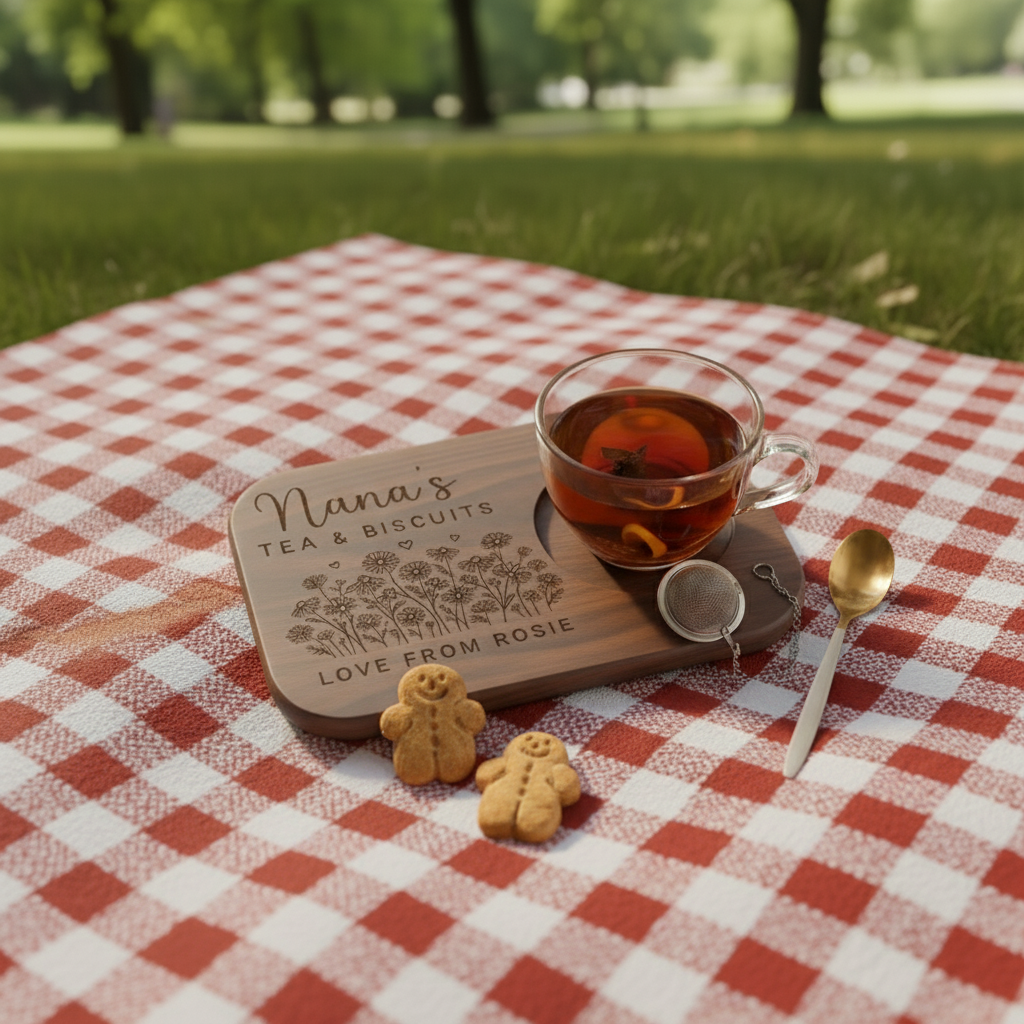 Grandma Gift | Wooden Tea & Biscuits Tray for Nanny, Nana, Nanna, Nonna, Granny, Gran | Mother's Day Gift | Grandma Birthday