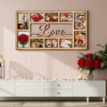 Custom LOVE Photo Frame – Personalized Wooden Collage Picture Display for Tabletop or Wall, Ideal Gift for Any Special Moment. FPPETAL22