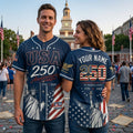 USA 250th Anniversary Baseball Jersey, Patriotic Liberty Print Jersey, 1776–2026 Independence Day Shirt, 4th of July Gift. BJPETAL10