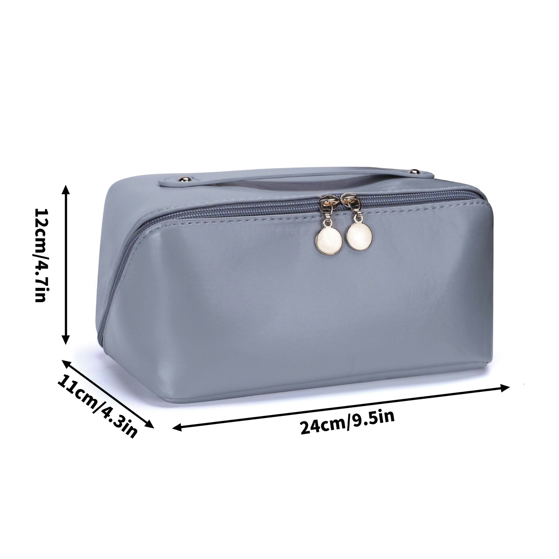 Personalized Leather Makeup Bag with Birth Flower and Name, Custom Cosmetic Bag, Bridesmaid Gift, Travel Toiletry Pouch for Women