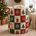 Merry Christmas Quilted Laundry Basket, Christmas Hamper, Holiday Storage Basket, Xmas Laundry Room Decor, Blanket Organizer, Rustic Xmas Decor	LBPETAL178