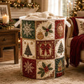 Christmas Quilted Laundry Basket, Christmas Hamper, Holiday Storage Basket, Xmas Laundry Room Decor, Blanket Organizer, Rustic Xmas Decor	LBPETAL176