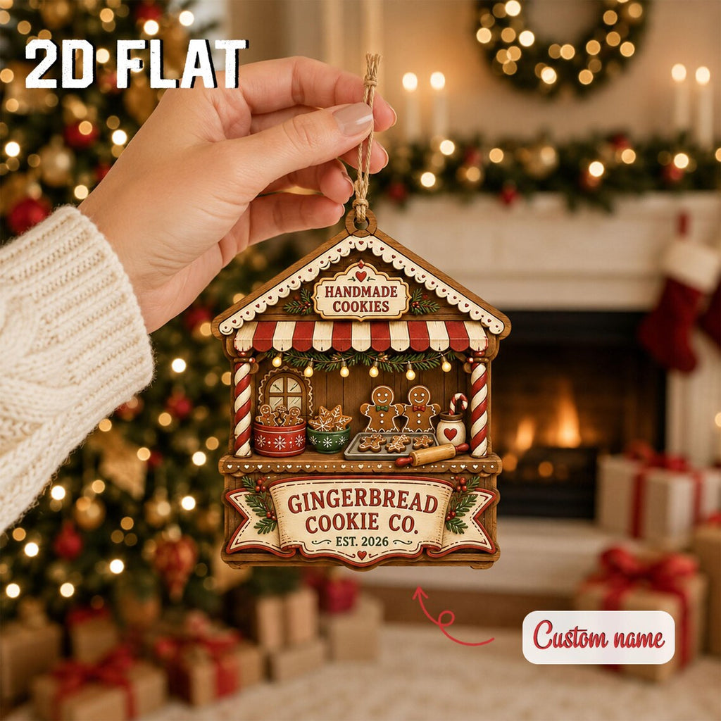 Personalized Gingerbread Christmas Ornament, Custom Cookie Shop Wooden Keepsake, Baker Gift, Family Holiday Kitchen Decor 2026	COPETAL45