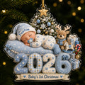 Personalized Baby's 1st Christmas Acrylic Ornament, Custom Baby Name 2026 Ornament, Baby Newborn Christmas Keepsake, New Parents Gift COPETAL55