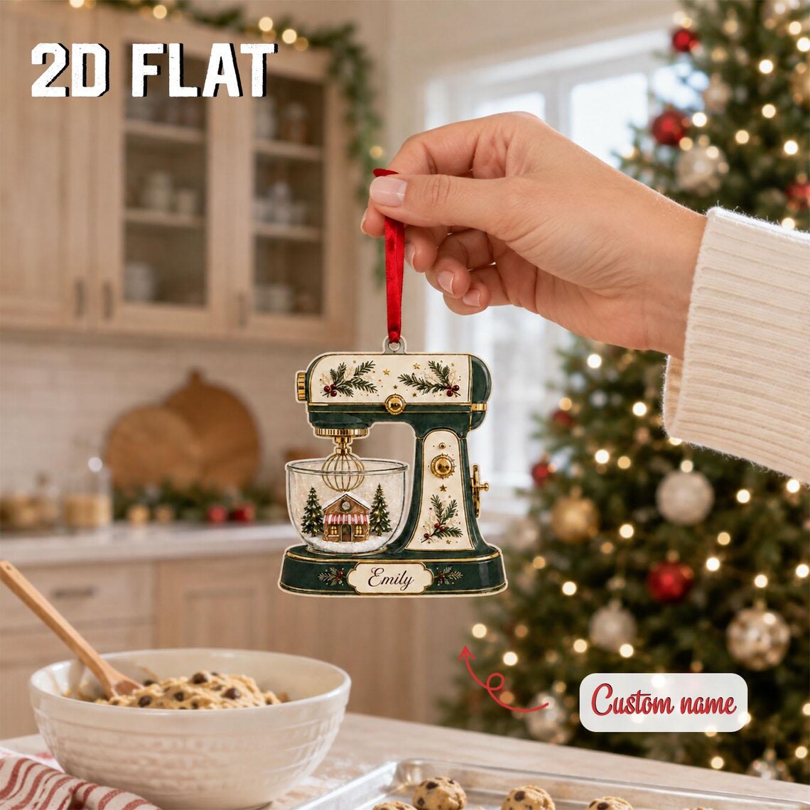 Personalized Baker Christmas Ornament, Custom Name Stand Mixer Wooden Keepsake, Baking Lover Gift, Kitchen Holiday Decor 2026	COPETAL44