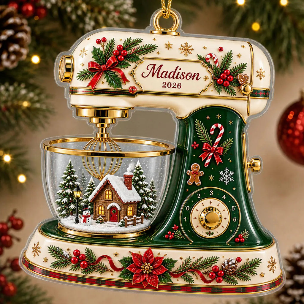 Personalized Baking Mixer Acrylic Ornament 2026, Custom Name Christmas Ornament, Baker Gift, Kitchen Mixer Keepsake COPETAL53