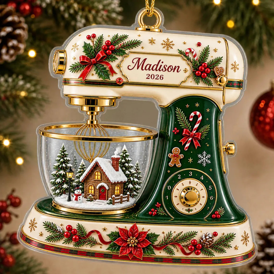 Personalized Baking Mixer Acrylic Ornament 2026, Custom Name Christmas Ornament, Baker Gift, Kitchen Mixer Keepsake COPETAL53