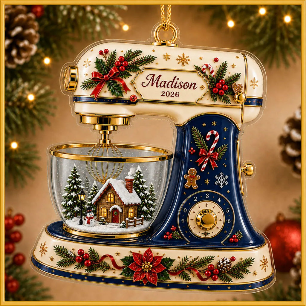 Personalized Baking Mixer Acrylic Ornament 2026, Custom Name Christmas Ornament, Baker Gift, Kitchen Mixer Keepsake COPETAL53