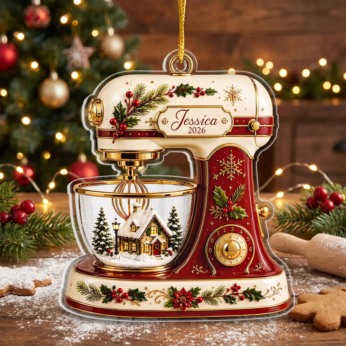 Personalized Baking Mixer Acrylic Ornament, Custom Name Christmas Keepsake (2026)