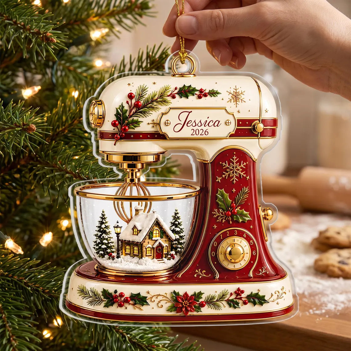 Personalized Baking Mixer Acrylic Ornament, Custom Name Christmas Keepsake (2026)