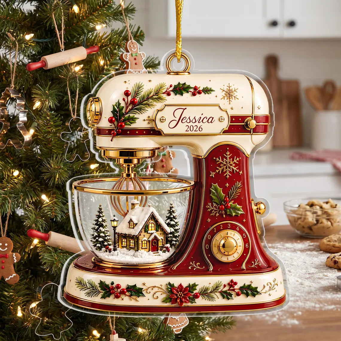 Personalized Baking Mixer Acrylic Ornament, Custom Name Christmas Keepsake (2026)