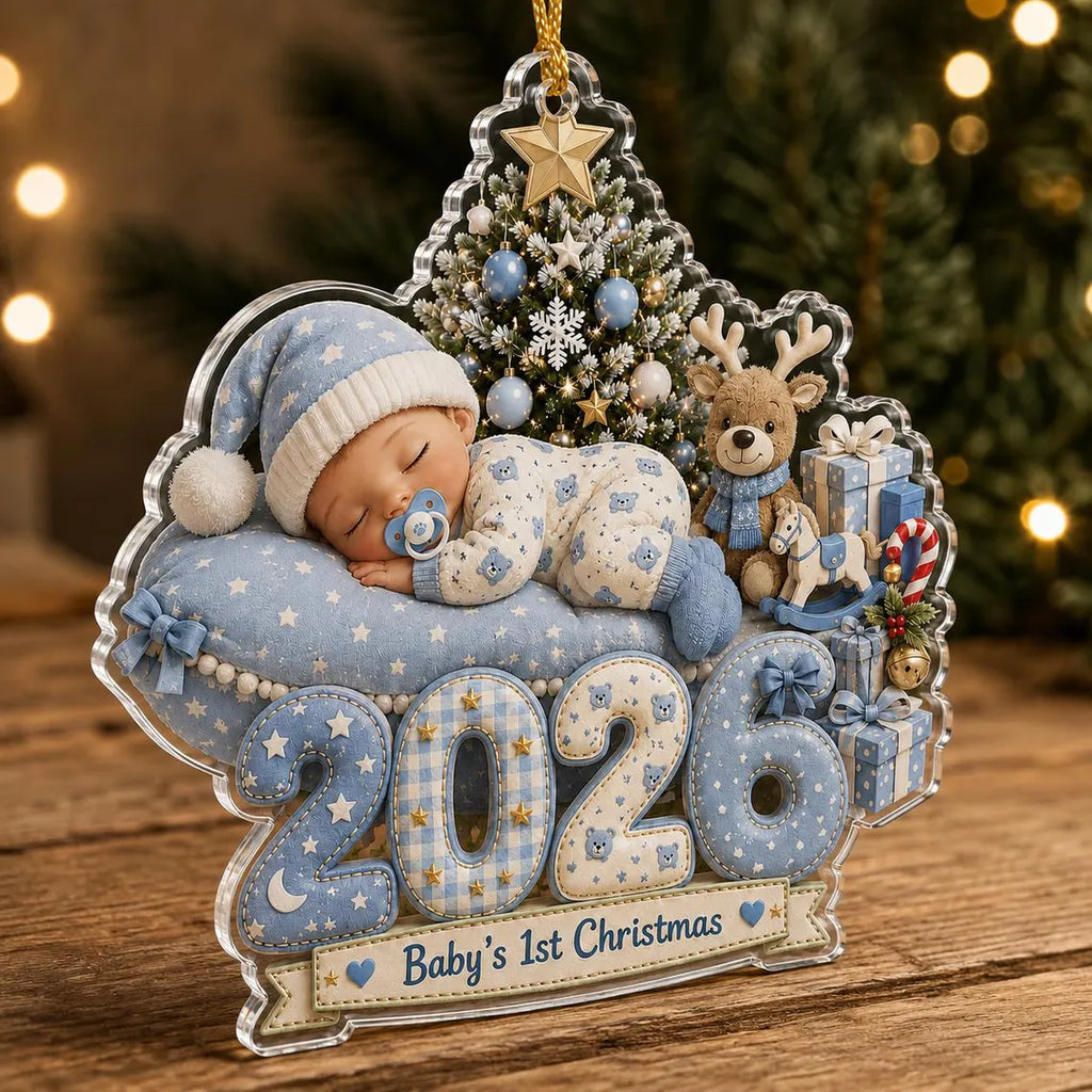Personalized Baby's 1st Christmas Acrylic Ornament, Custom Baby Name 2026 Ornament, Baby Newborn Christmas Keepsake, New Parents Gift COPETAL55