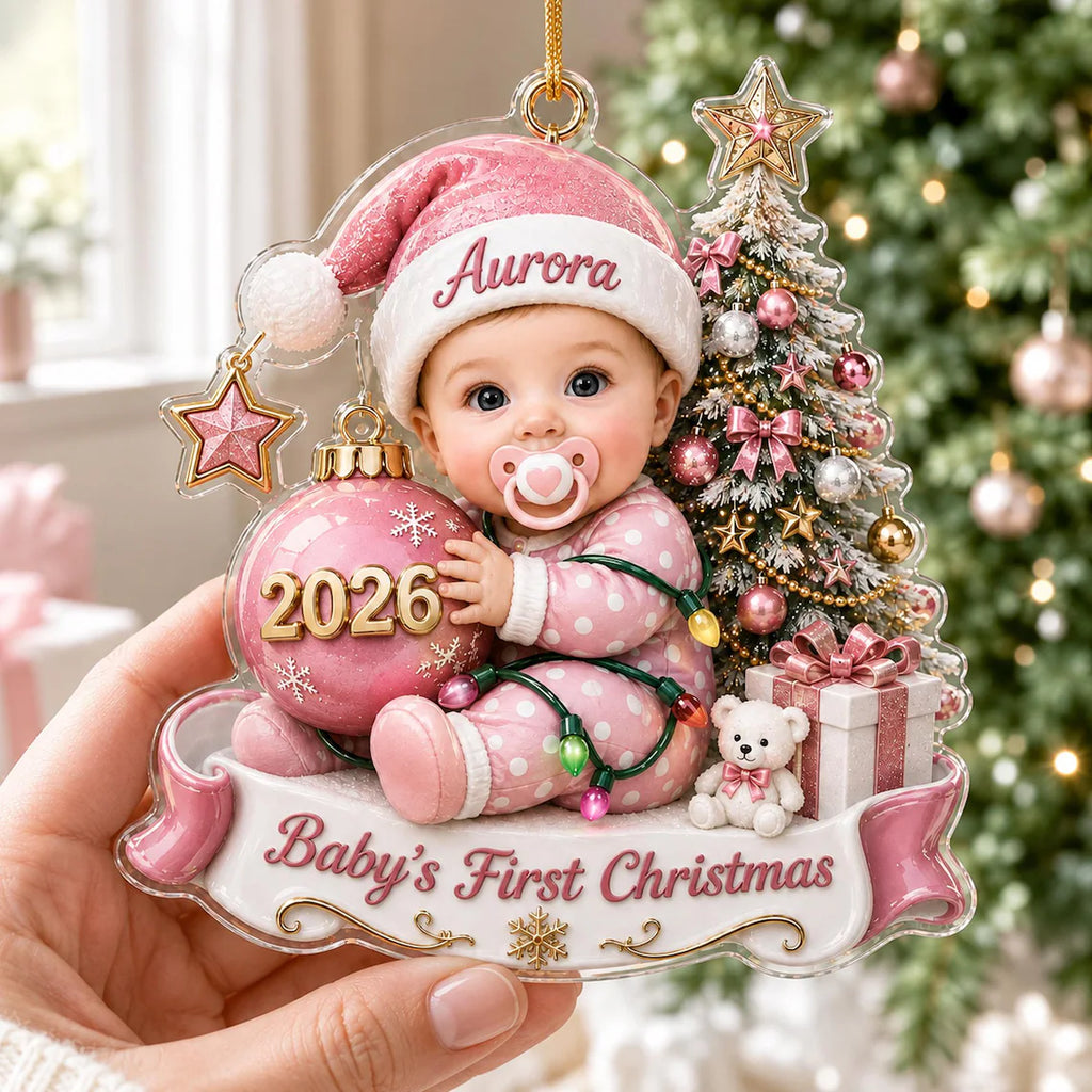 Custom Baby’s First Christmas Ornament 2026, Custom Baby Name Acrylic Ornament, First Christmas Keepsake, Newborn Baby Gift COPETAL59