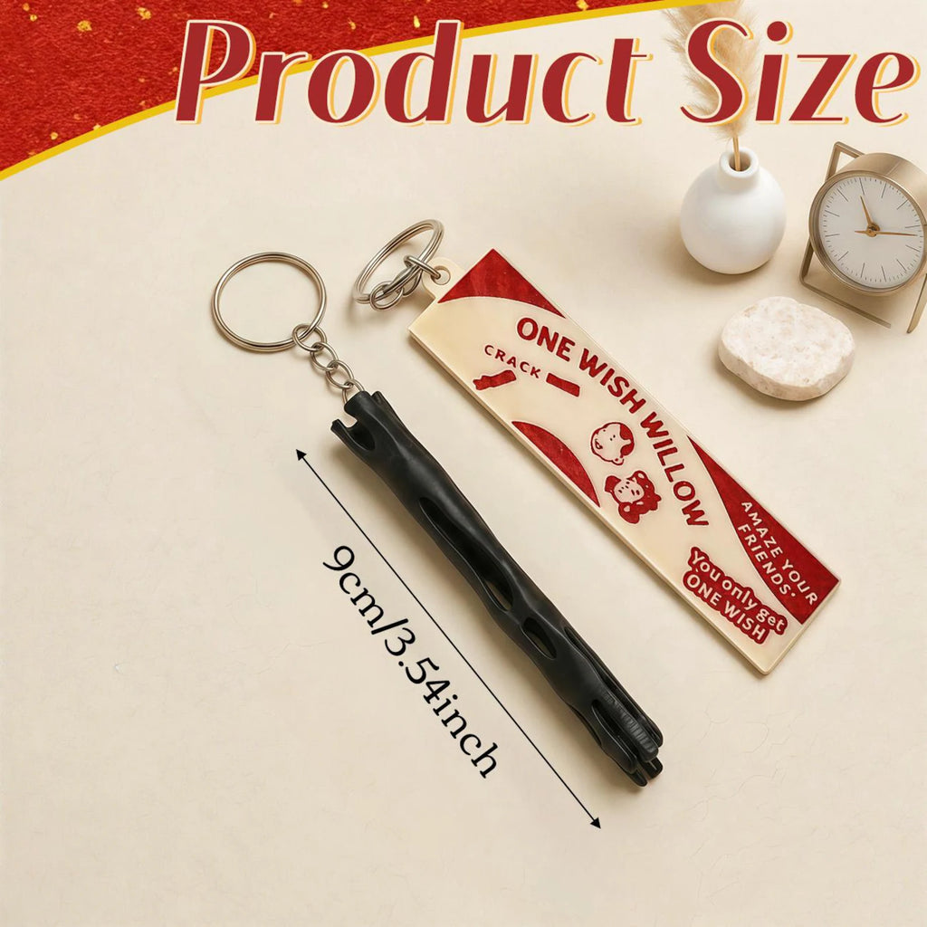 Wishing Willow Stick Keychain,Spiritual Healing Novelty Gift,Interactive Halloween Decor,Fun Party Novelty Lucky Charm. WKBPETAL03