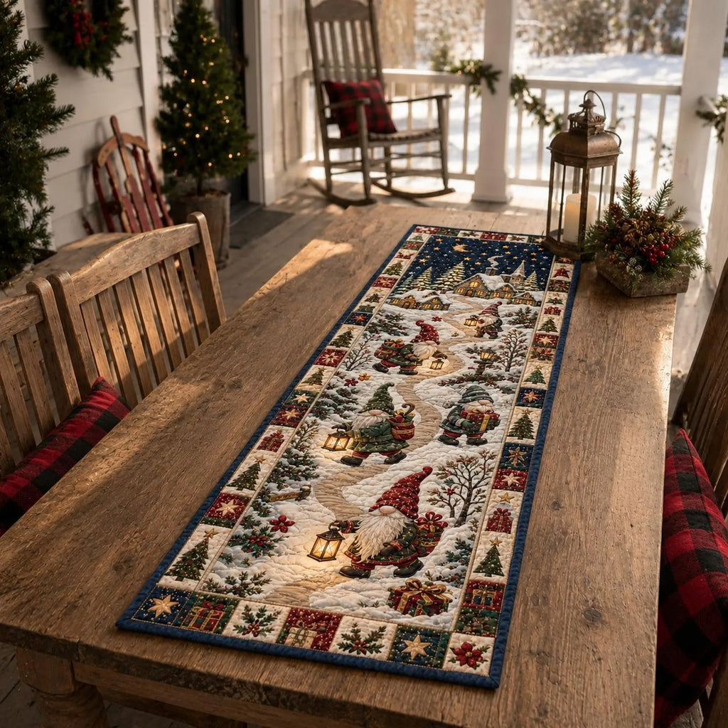 Merry Christmas Quilted Table Runner, Holiday Winter Dining Table Decor, Festive Winter Table Centerpiece, Festive Farmhouse Xmas Home Decoration	QTPPETAL25
