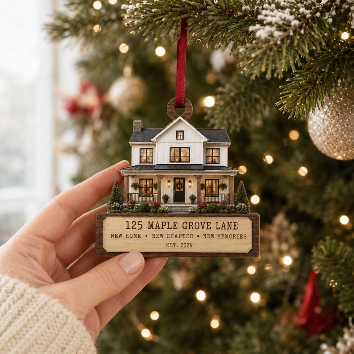 Personalized House Photo Wooden Ornament, Custom New Home Christmas Ornament, First Home Gift, Housewarming Gift, New Home Keepsake 2026	COPETAL17