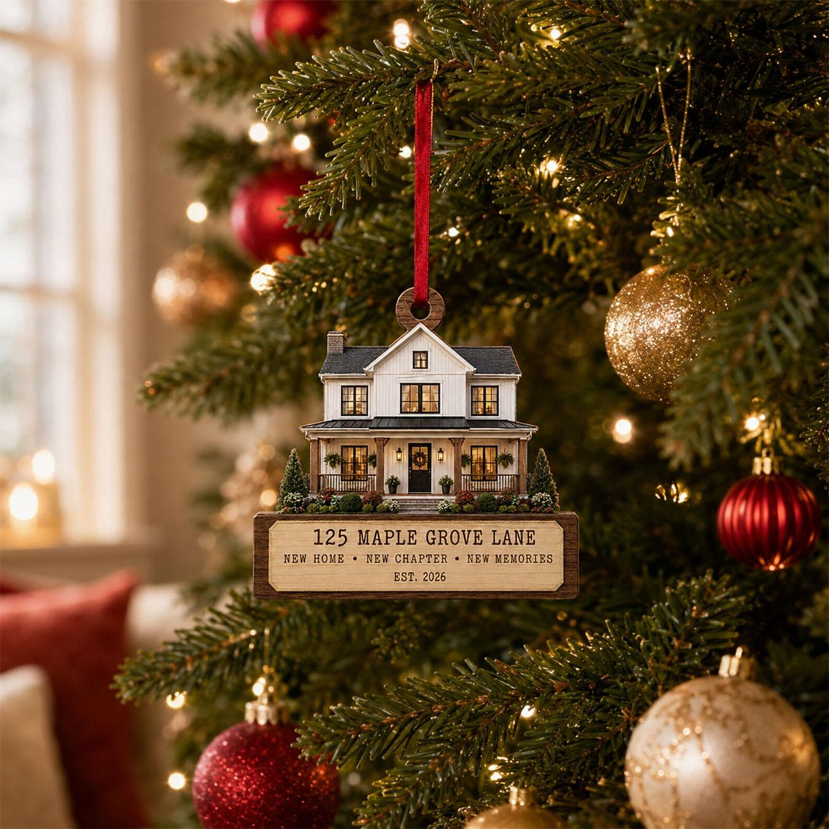 Personalized House Photo Wooden Ornament, Custom New Home Christmas Ornament, First Home Gift, Housewarming Gift, New Home Keepsake 2026	COPETAL17
