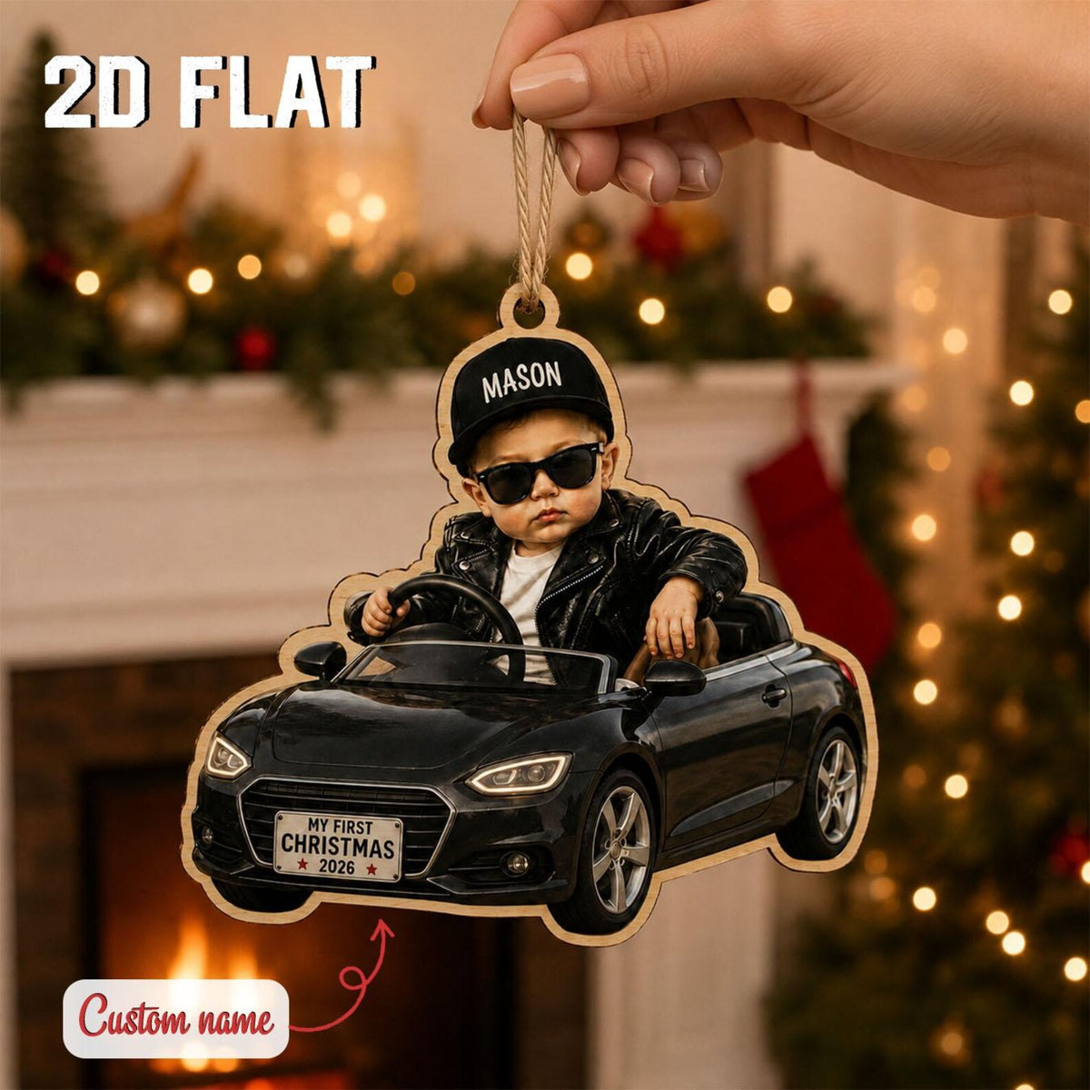 Personalized Baby First Christmas Ornament 2026, Custom Photo Wooden Ornament, Baby Boy Keepsake, New Parents Christmas Gift	COPETAL23