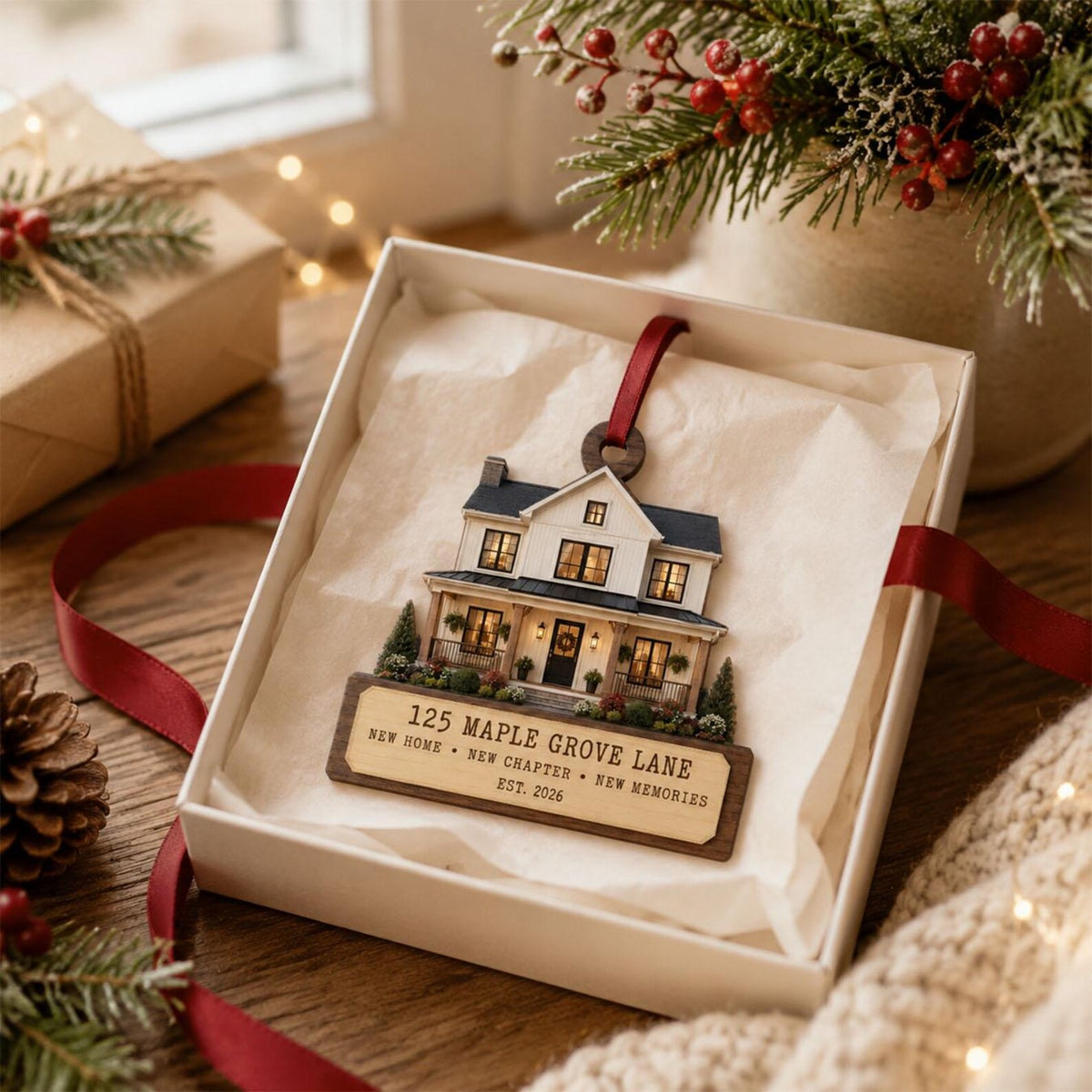 Personalized House Photo Wooden Ornament, Custom New Home Christmas Ornament, First Home Gift, Housewarming Gift, New Home Keepsake 2026	COPETAL17