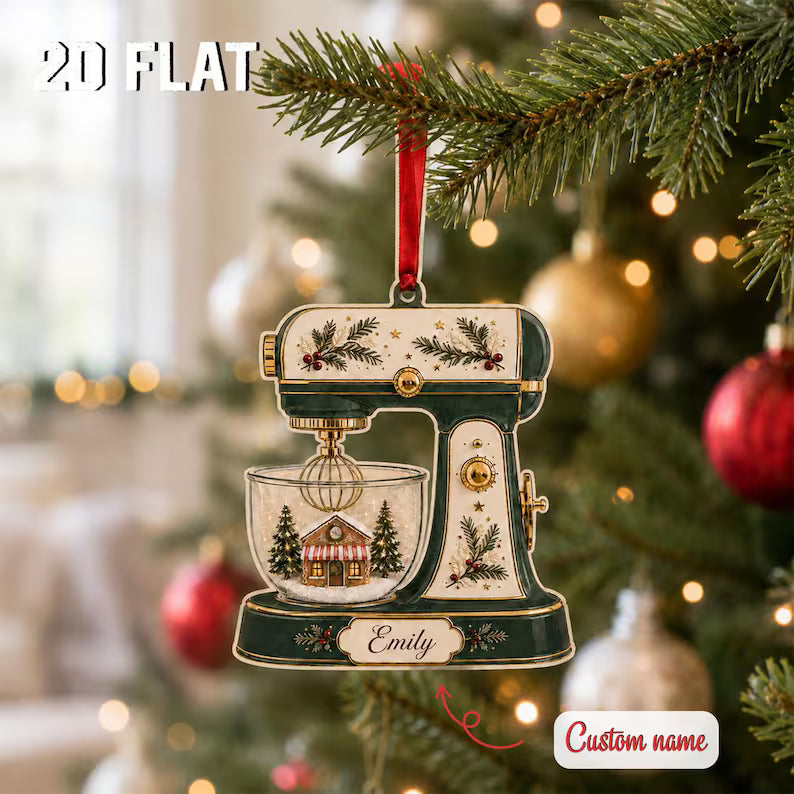 Personalized Baker Christmas Ornament, Custom Name Stand Mixer Wooden Keepsake, Baking Lover Gift, Kitchen Holiday Decor 2026	COPETAL44
