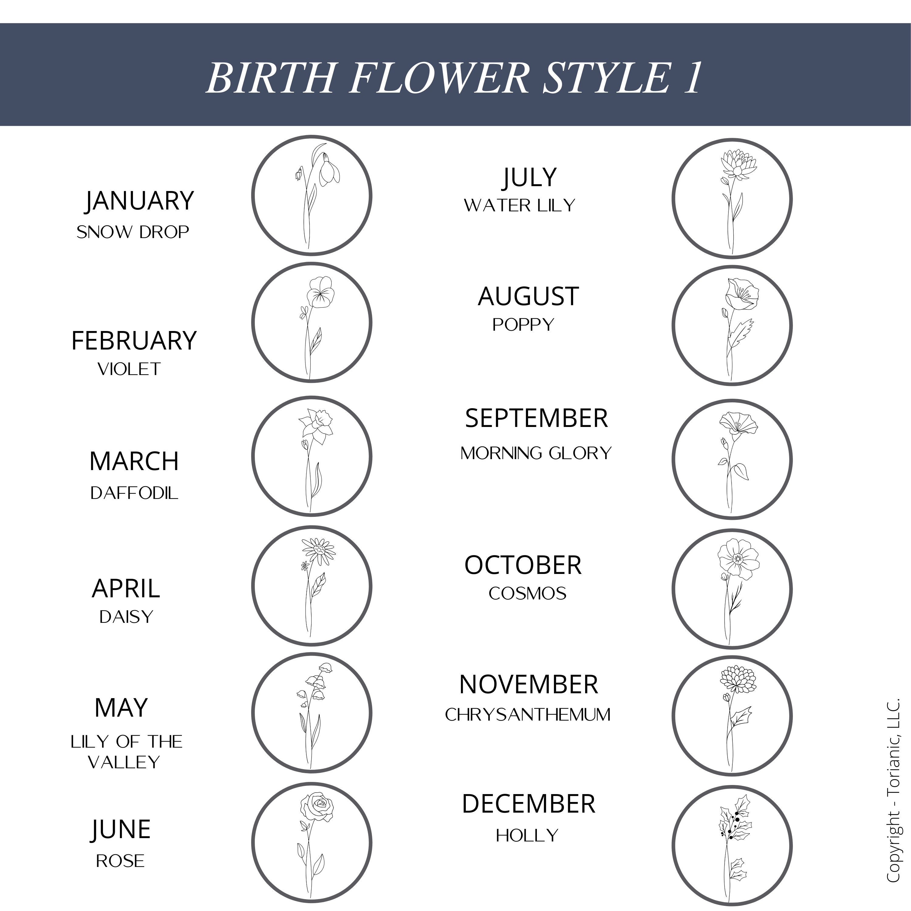 Combined Birth Month Flower Necklace with name , Mothers day Jewelry Gift, Best Friend, Birthday Present, Name Necklace