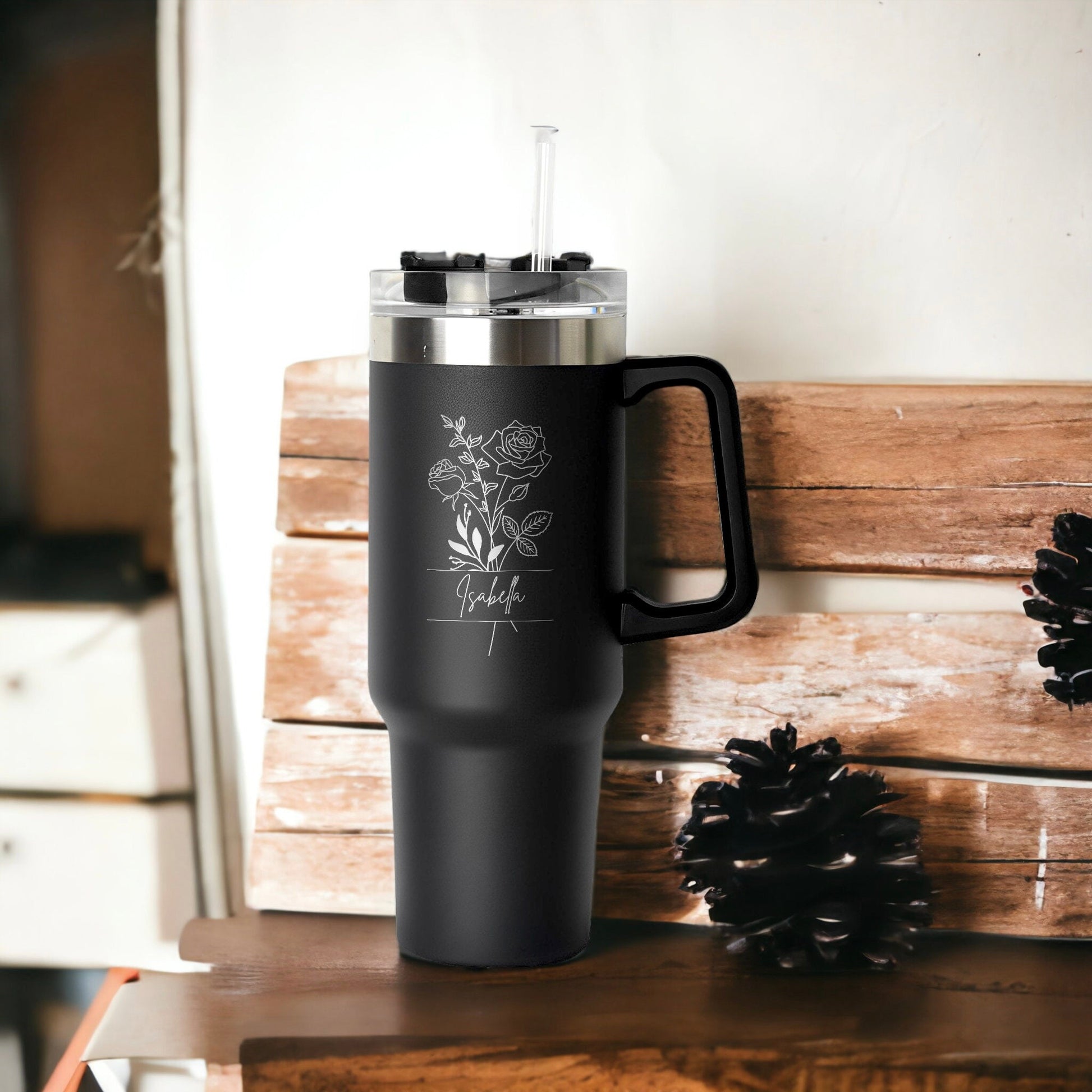 Unique Birthday Gifts for Her, Personalized Birth Flower Tumbler With Name, Custom Birth Month Flower Cup Gift for Best Friend, Soul Sister