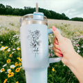 Unique Birthday Gifts for Her, Personalized Birth Flower Tumbler With Name, Custom Birth Month Flower Cup Gift for Best Friend, Soul Sister