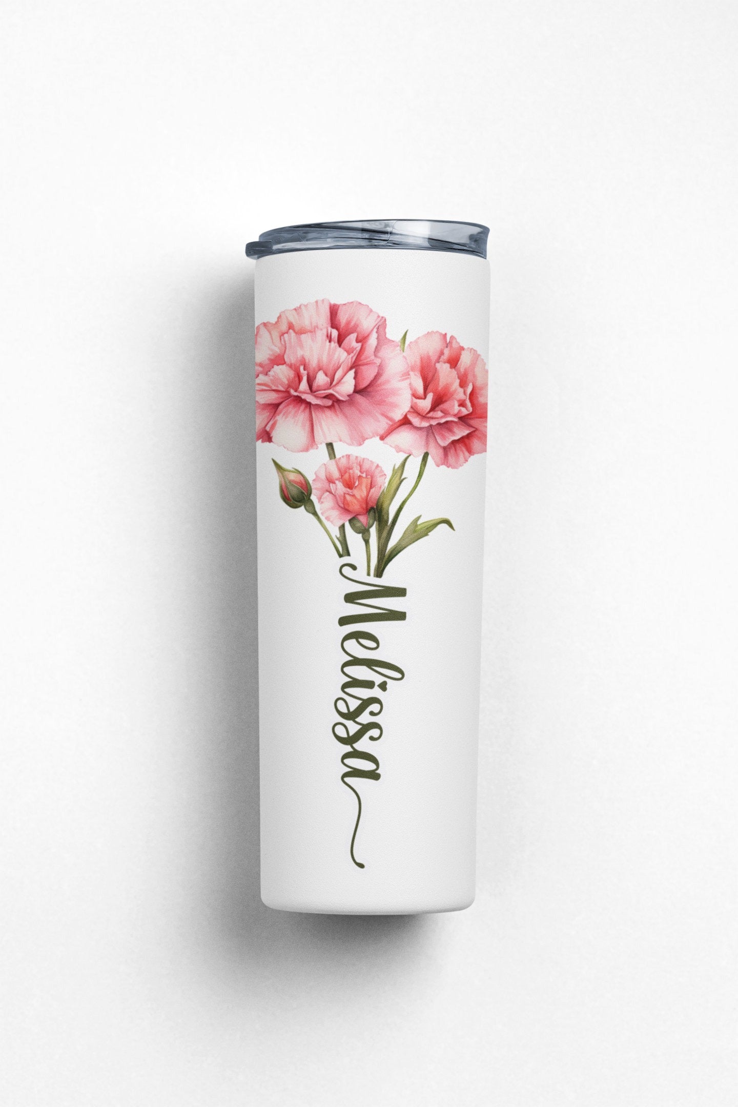 Personalized Birth Flowers With Name Skinny Glitter Tumbler 30oz, Custom Birth Flower Coffee Mug, Gift for Her, Birthday Gift, Flower Tumbler, Bridesmaid Gift, Mother’s Day Gift