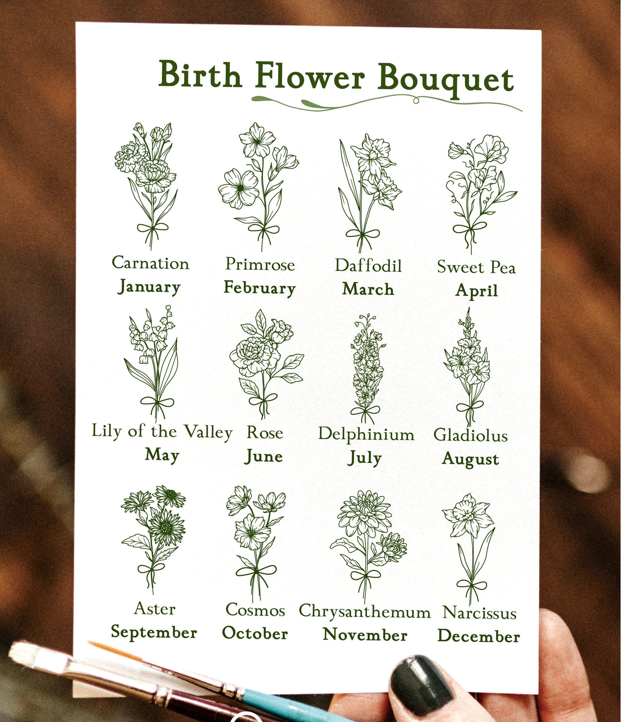 Custom Pottery Mug Birth Flower Mug, Personalized Mug for Mom Family Gift, Gift for Dad Mug Engraved Gift Christmas Gifts Ideas, Gift for Her ZT