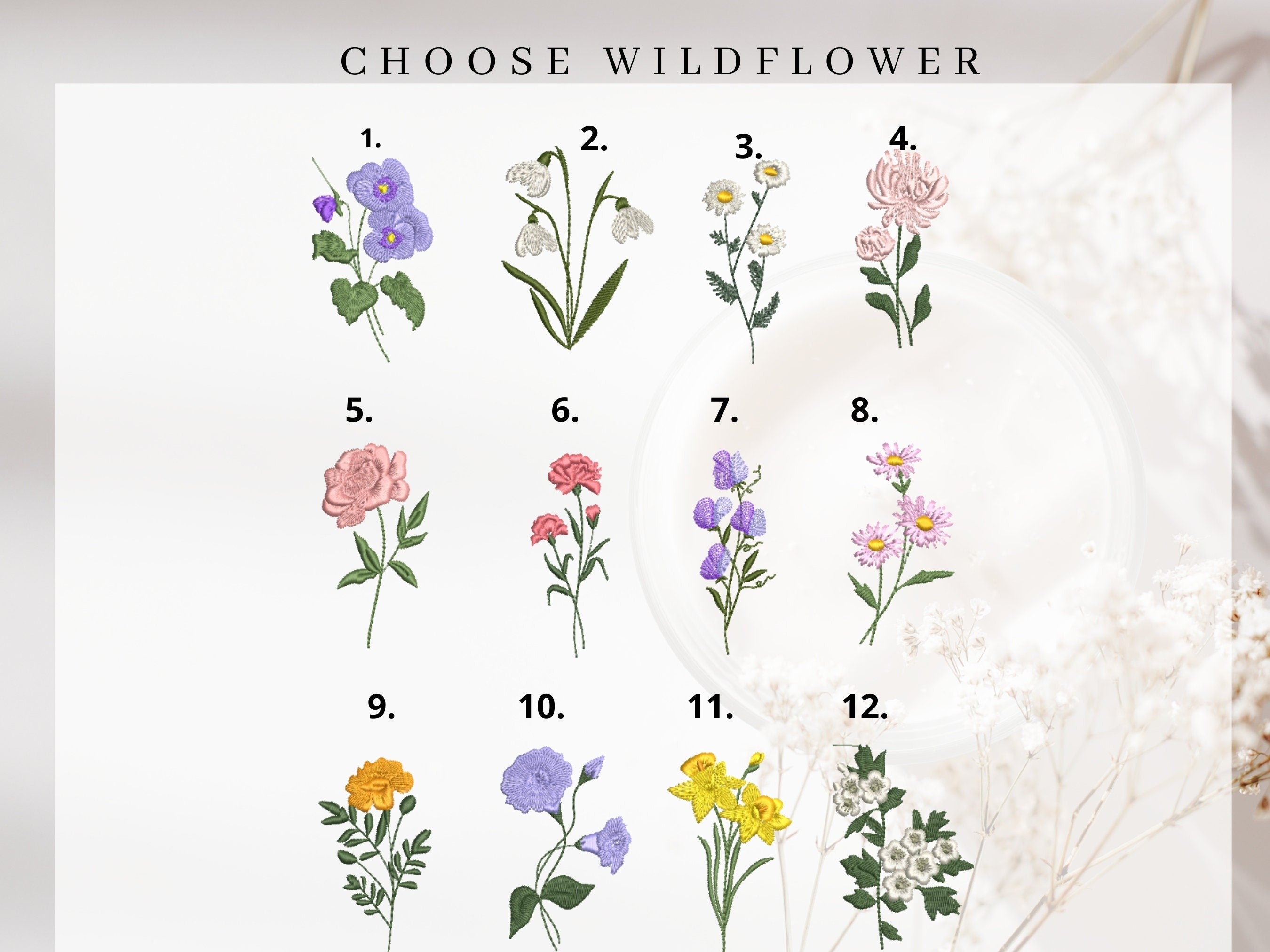 Personalized Birth Flower Embroidered Hoodie, Custom Name Floral Sweatshirt, Birthday Gift