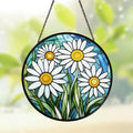 Aster Stained Glass, September Birth Month Suncatcher, Purple Flower Window Hanging Gift for Mom, Birth Flower Gift for Her Mom