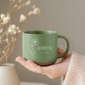 Engraved Pottery Mug Birth Flower Mug, Personalized Pottery Mug Family Gift, Customized Christmas Mug Engraved Gift Christmas Gifts Ideas