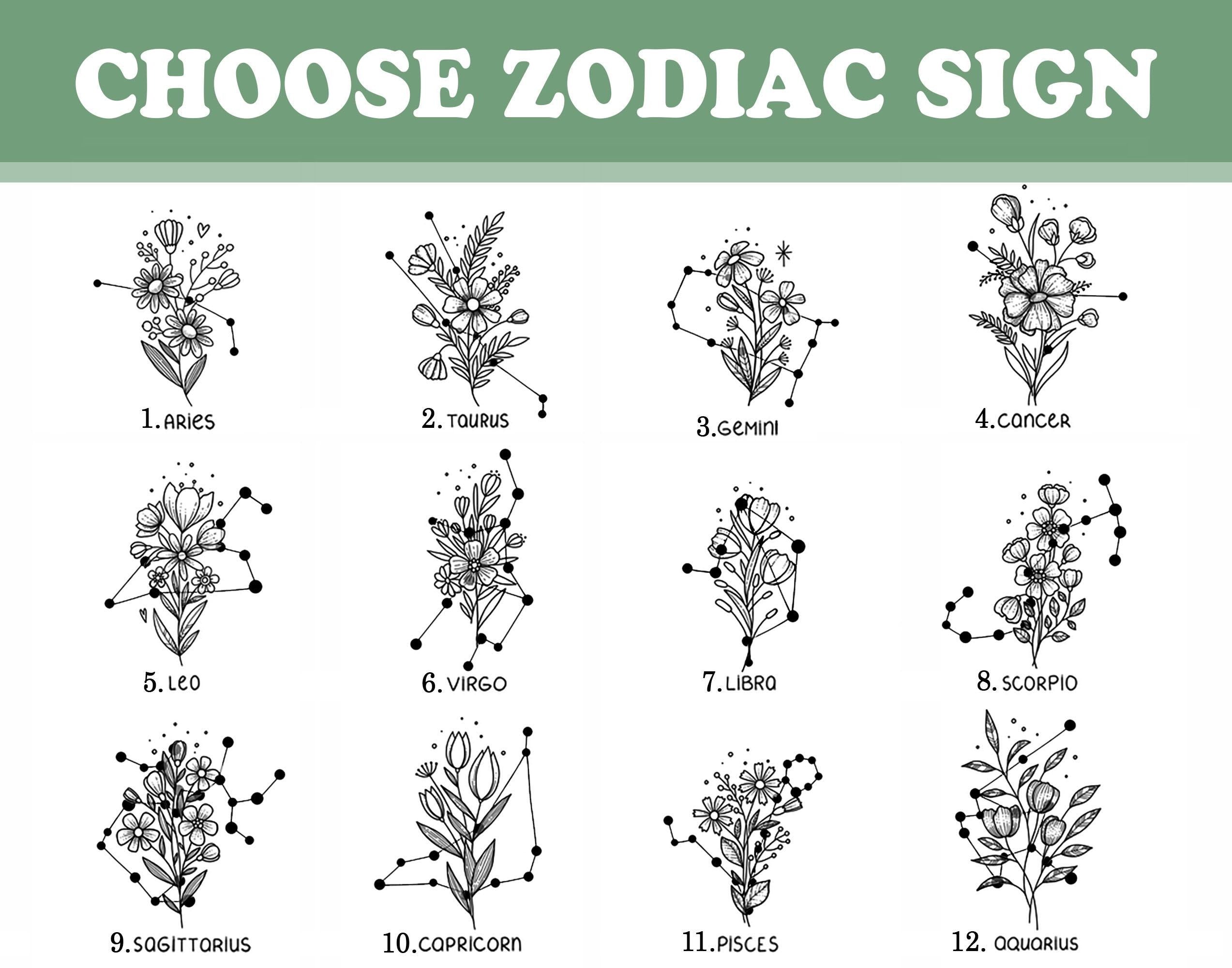 Personalized 40oz Tumbler with Handle, Birth Flower Zodiac Sign Cup, Custom Name Astrology Mug, Gift for Her, Best Friend Gift, Bridesmaid Gift