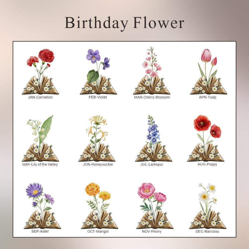 Personalized Magnetic Bookmark with Birth Flower, Custom Name Bookmark, Bridemaid Gift, Birthday Gift for Book Lovers, Gift for Friends