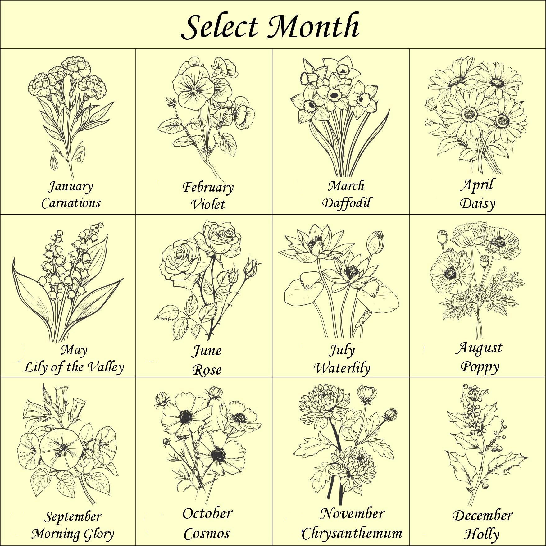 Custom Birth Flower Pottery Mug, Engraved Coffee Cup with Name, Birthday Gift, Floral Coffee Mug