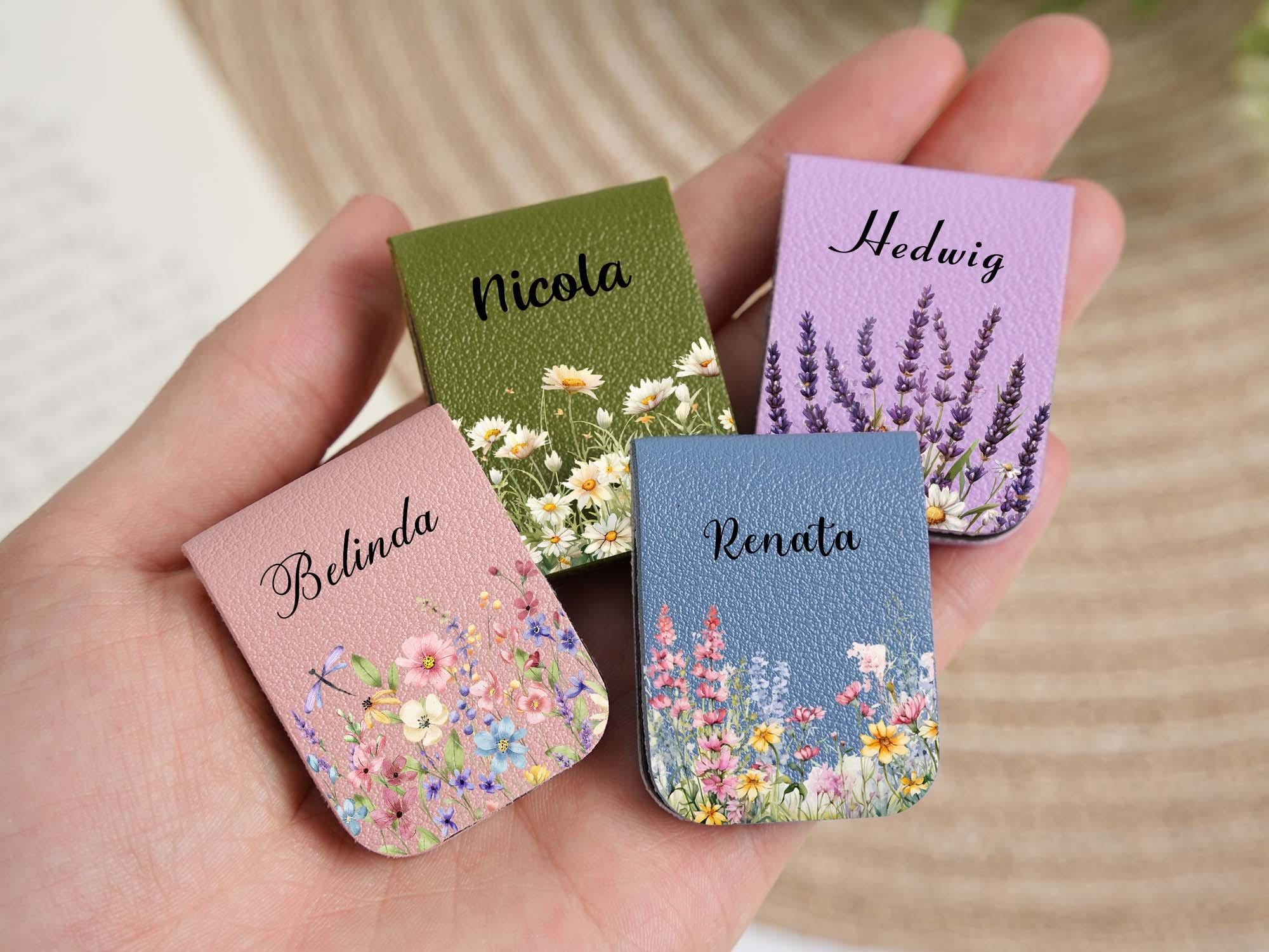 Leather Magnetic Bookmark, Library Bookmark, Bridesmaid gift, Book Accessory, Custom Name Leather Bookmark, Gift for Book lovers or Teachers